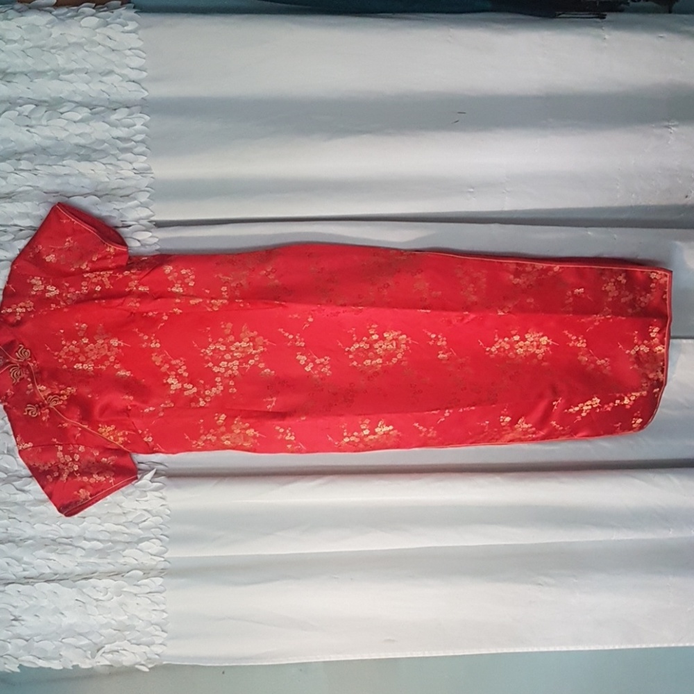 Red and Gold Authentic Silk Japanese Kimono